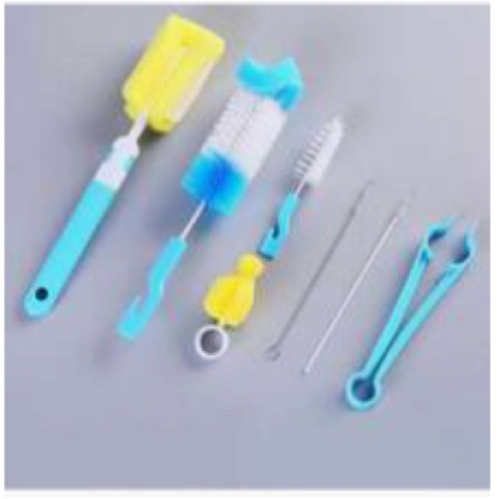 Kids Bottle Cleaning Brush Set - Blue and Yellow